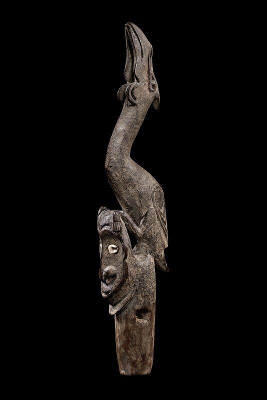 Bouchon de flûte sculpté en bois, Papouasie Nouvelle Guinée, début XXème